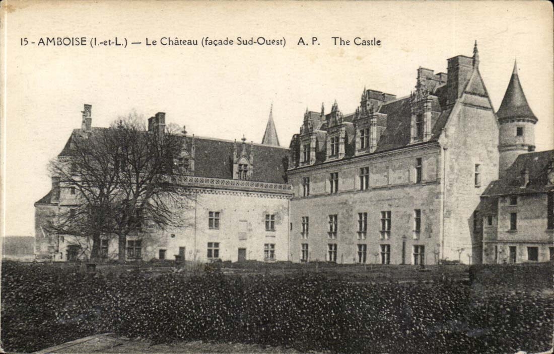 Amboise Le Chateau facade sud ouest - CPA 