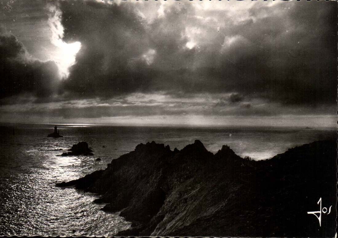 Point Strong current - Moving panorama by the extreme Point to the setting sun - CPA