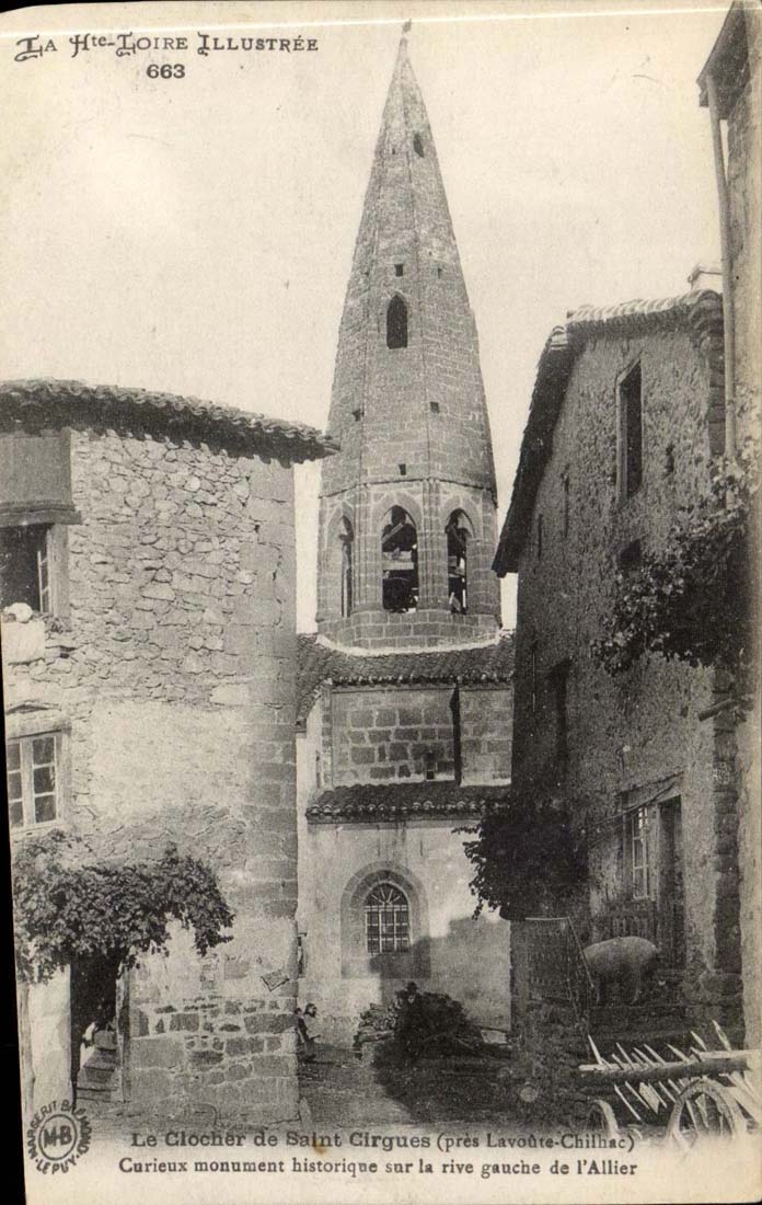 Le Puy - Le Clocher de Saint Cirques Curieux monument historique sur la rive gauche de l'Allier - CPA 