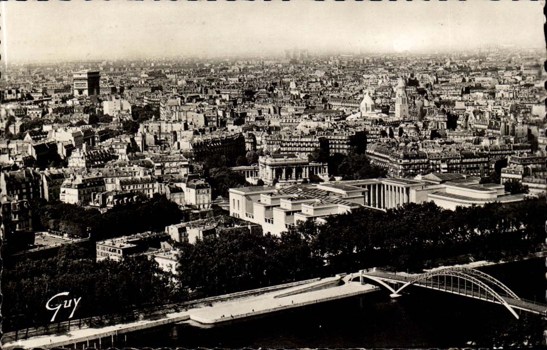 Paris 7 - Panorama on Paris seen from of the Eiffel Tower - CPA