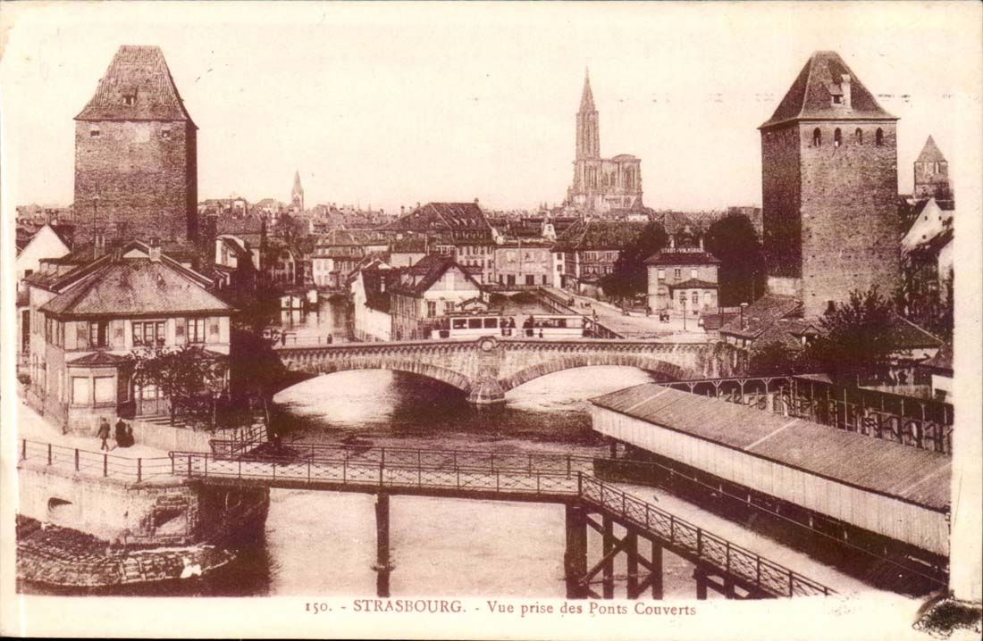 Strasbourg CPA Seen from of the covered bridges