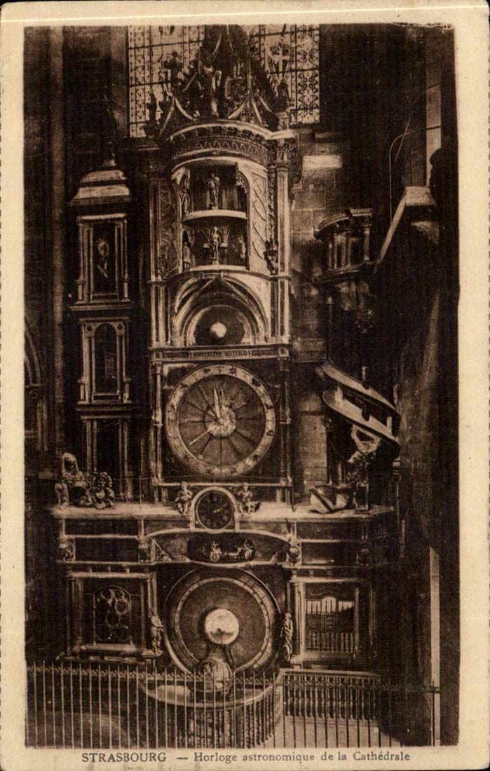 Astronomical Strasbourg CPA Clock of the cathedral