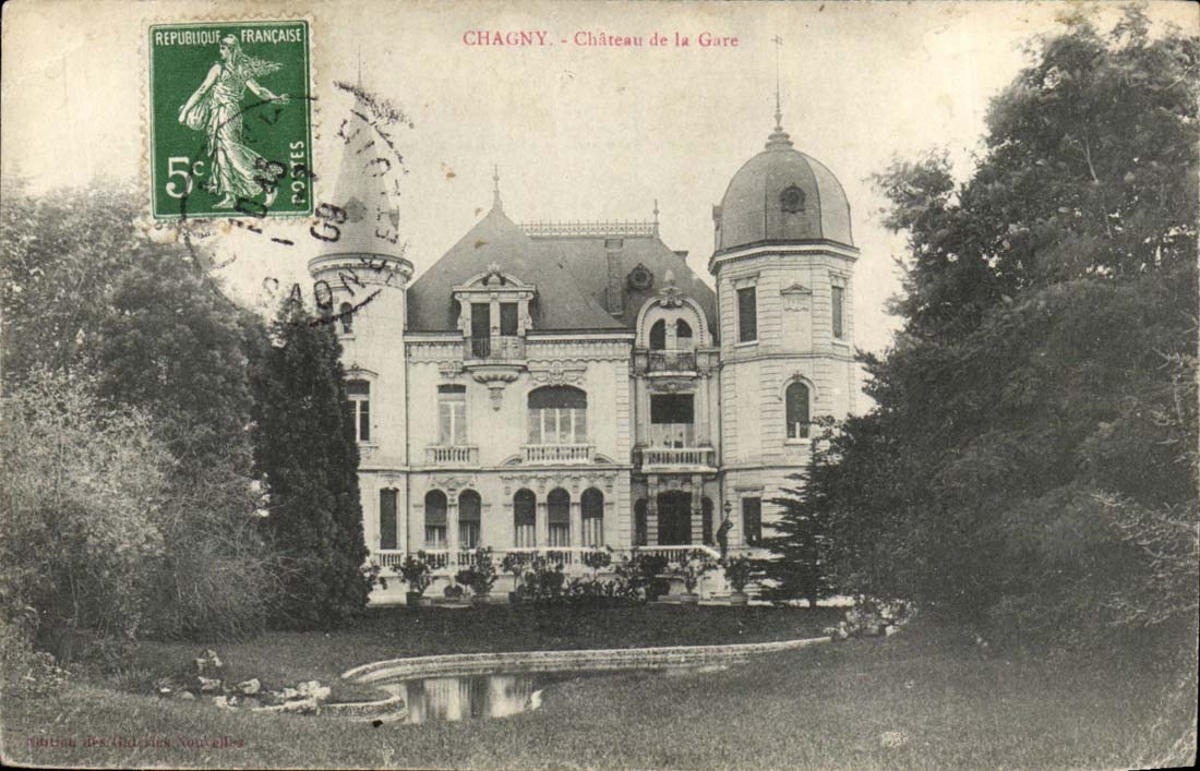 Chagny CPA Chaetau of the station