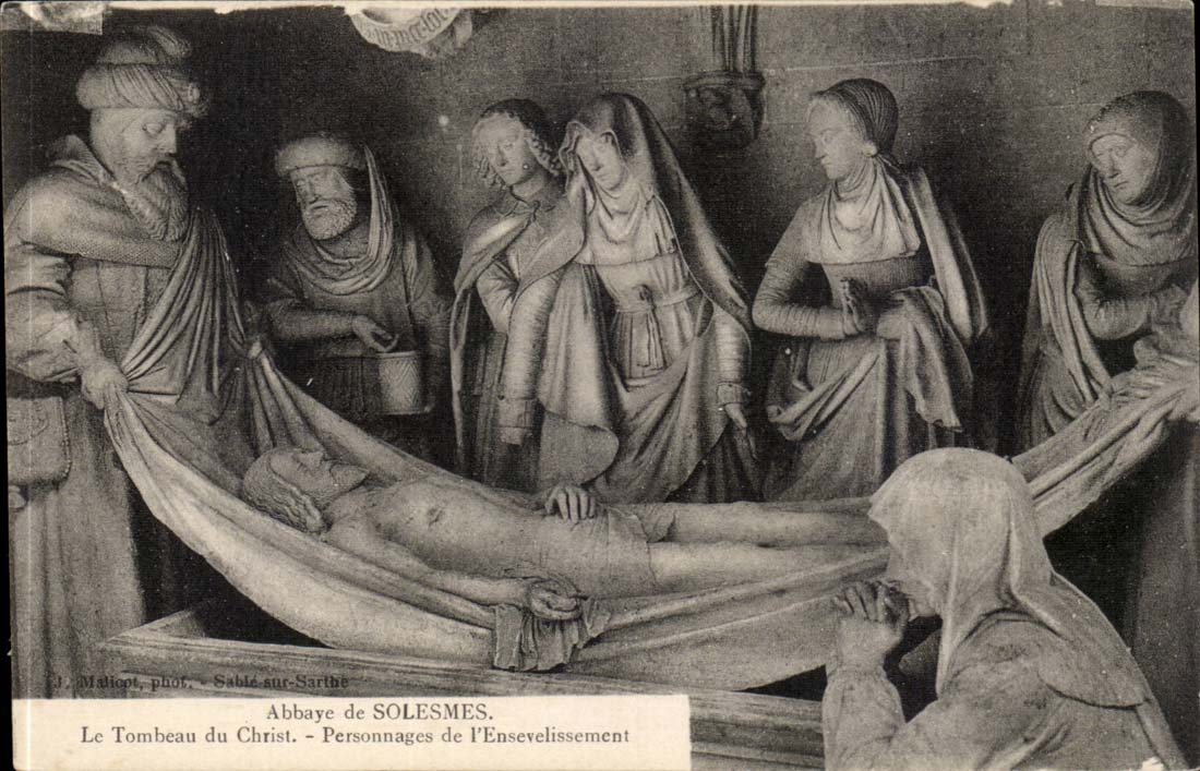 CPA Abbey of Solesmes Tomb of Christ Characters of the burial