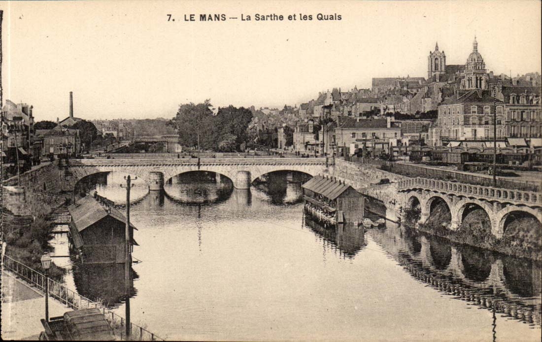CPA Mans the Sarthe and quays