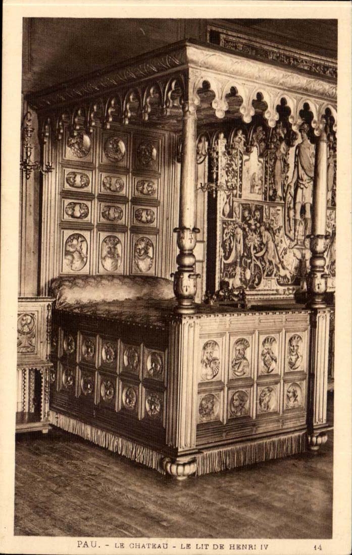 CPA Pau das Schloss das Schlossbett von Henri IV