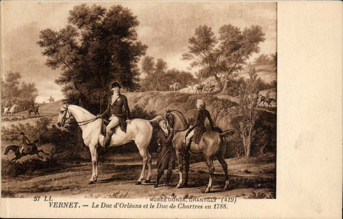 CPA Vernet Le duc d'orleans et le duc de Chartres en 1788 Chevaux cheval Horse