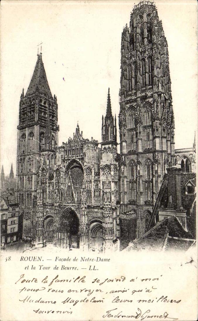 CPA Rouen Frontage of Notre Dame and the tower of Butter