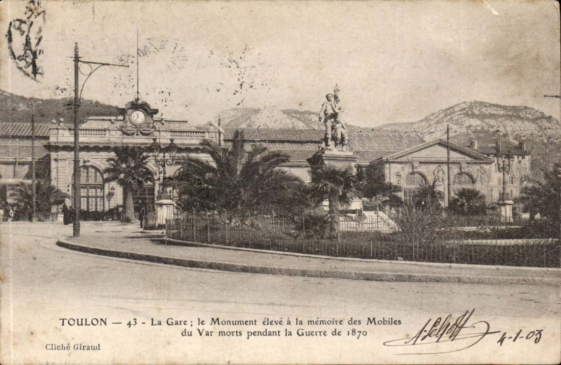 Toulon - Train station CPA