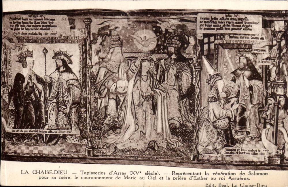 The Chair God CPA Tapestries of Arras Representing the veneration of Solomon