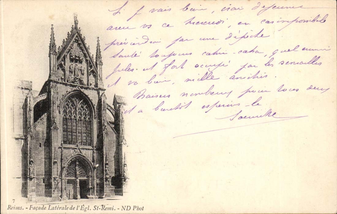 Seitliche Wand Reims-CPA des Kirche Saint Remi