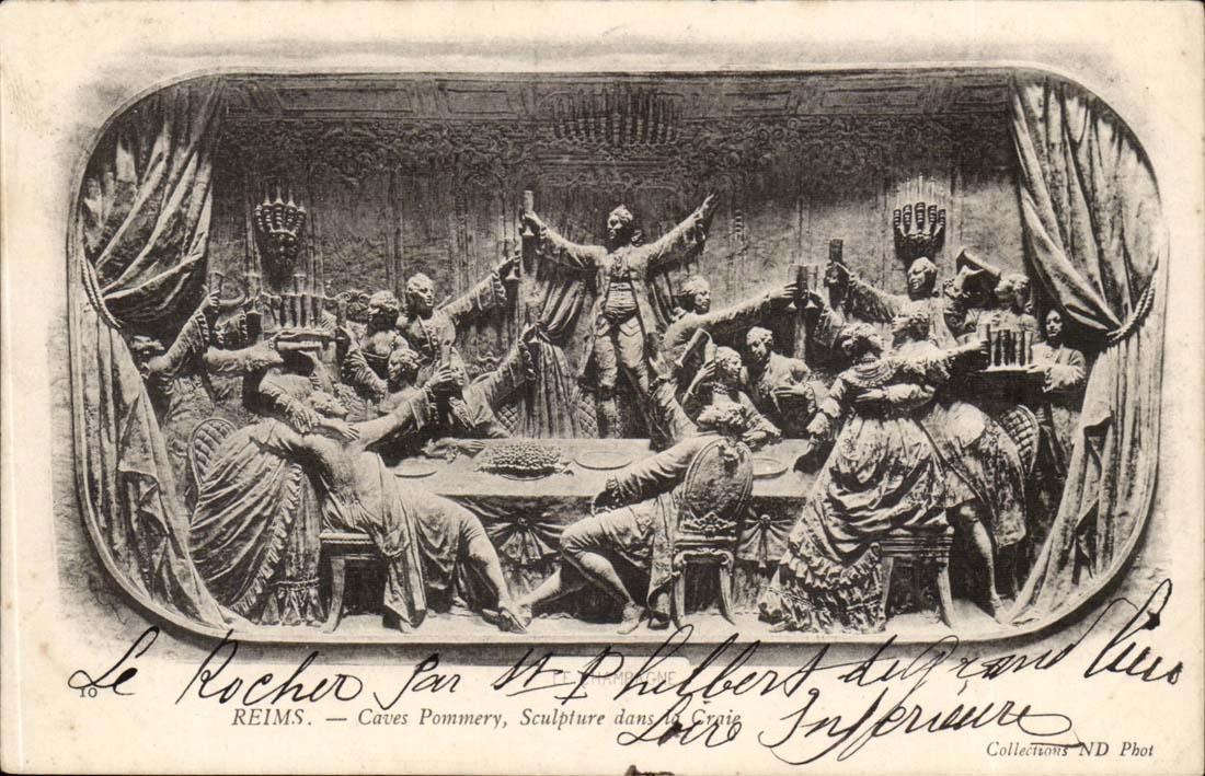 Hohle Skulptur Reims-CPA Pommery in der Kreide