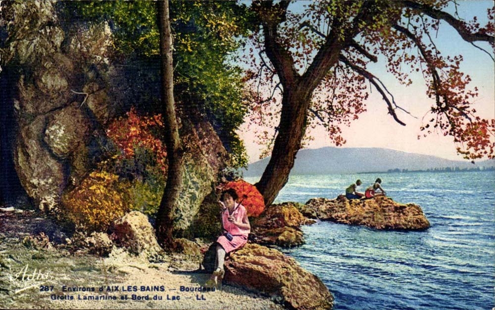 Umlagerungen Hohle der Aix-les-BainsCPA Bourdeau Lamartine und des Randes des Sees