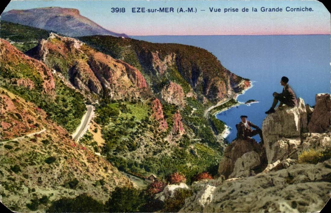 Eze auf dem Meer - gesehen vom grossen Gesims - CPA