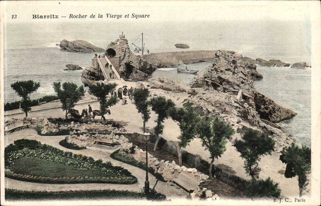 Biarritz - Rocher de la Vierge et Square - CPA 