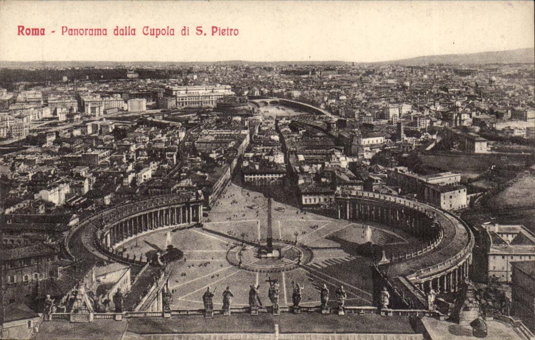 Panorama Italien-Italien Rom CPA pflasterte Kuppel di S Pietro