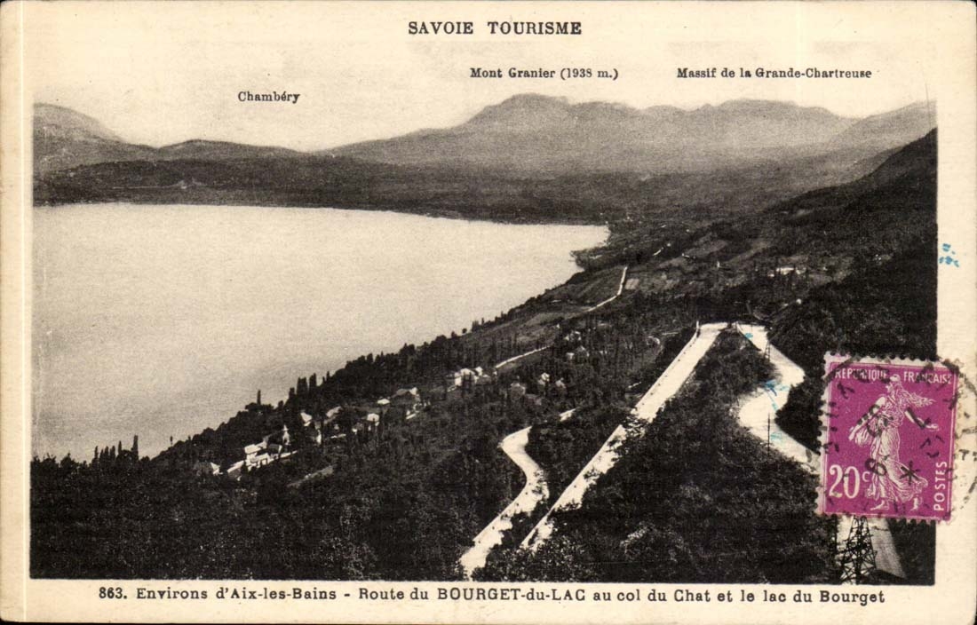 Savoy CPA Surroundings of Aix les Bains Road of Le Bourget of the Lake to the collar of the cat and the lake of Le Bourget