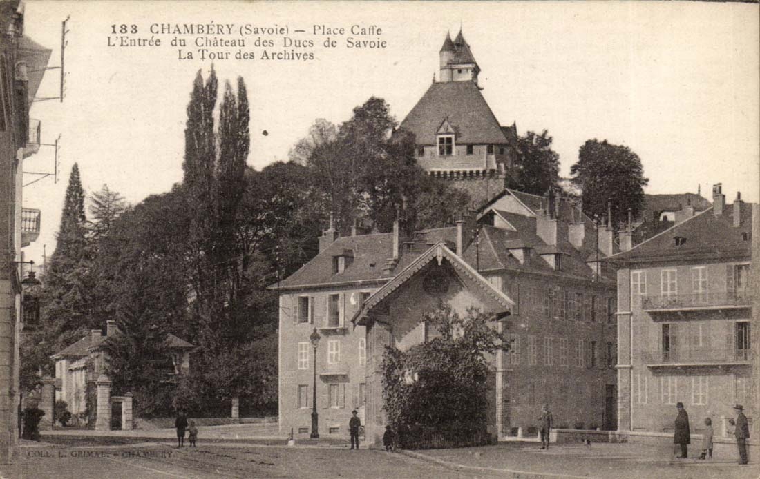 Chambery CPA Entering Places Coffee of the castle of the dukes of Savoy the tower ds files