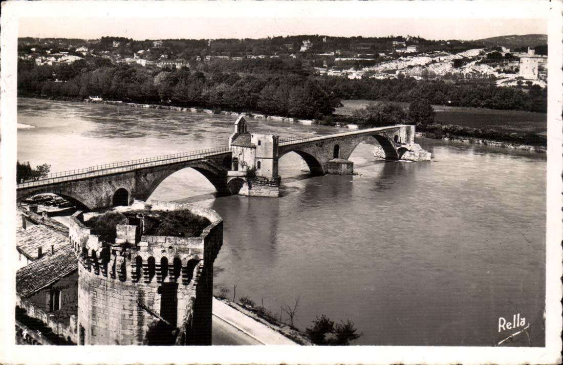 Avignon - the Bridge Saint Benedict and the Tower - CPA