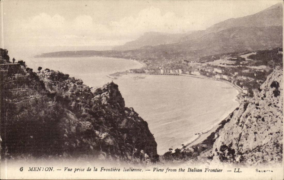 Menton - Seen from of the Border Italian - View from the Italian Border CPA