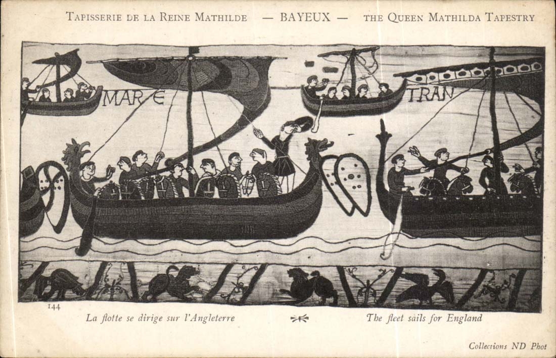 Bayeux CPA Tapisserie welches die Flotte auf England Guillaume Reine Mathilde sich verschiebt