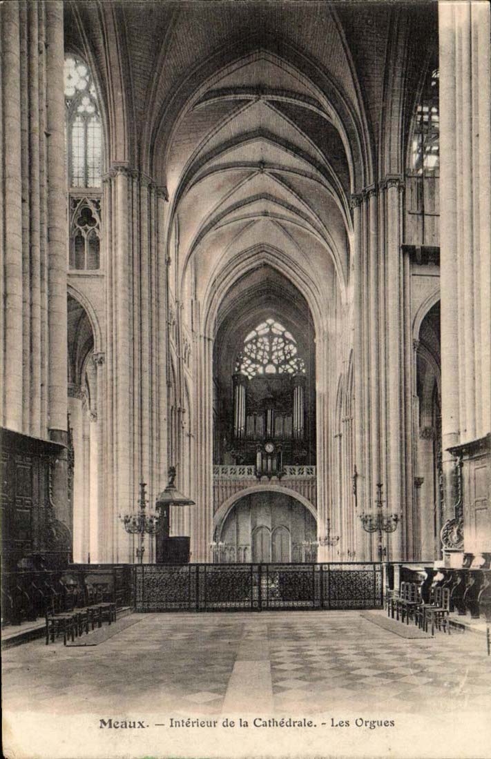 Interior Meaux CPA of the cathedral organ