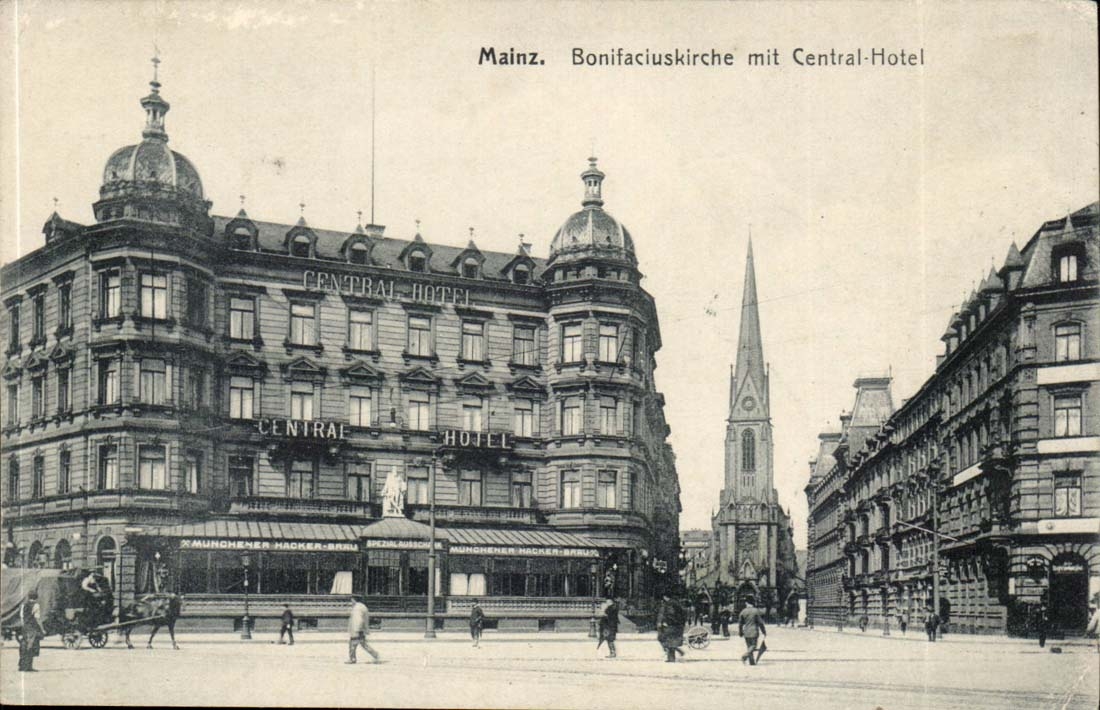 Mainz CPA Bonifaciuskirche put CEntral Hotel