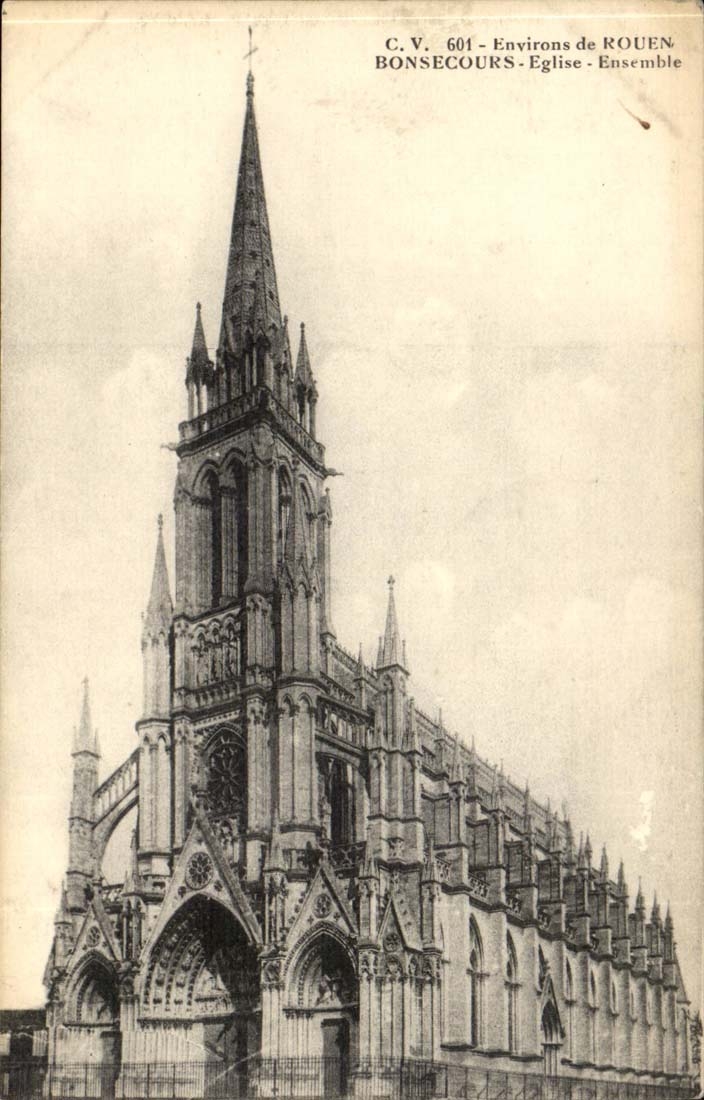 Surroundings of Rouen CPA Bonsecours Church Together