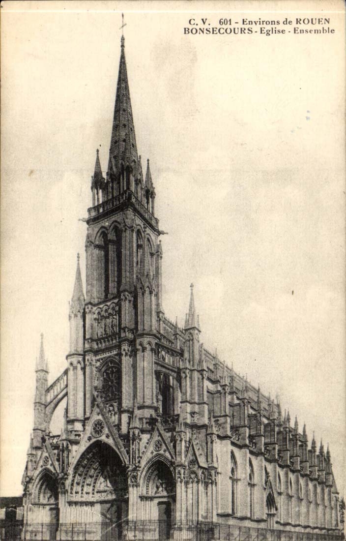 Surroundings of Rouen CPA Bonsecours Church Together