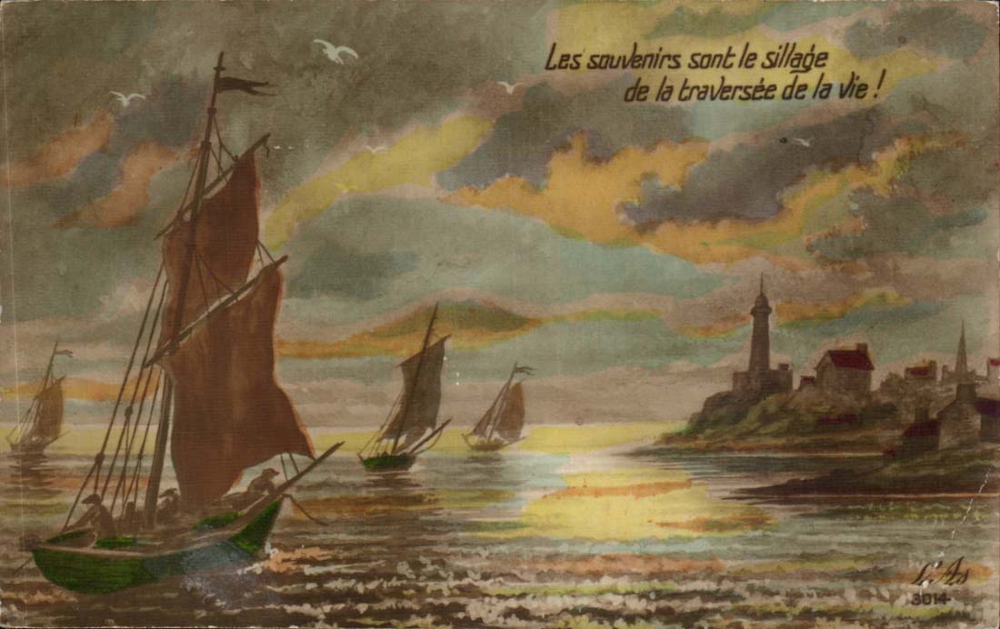 CPA the memories are the wake of the crossing of the life Bateau