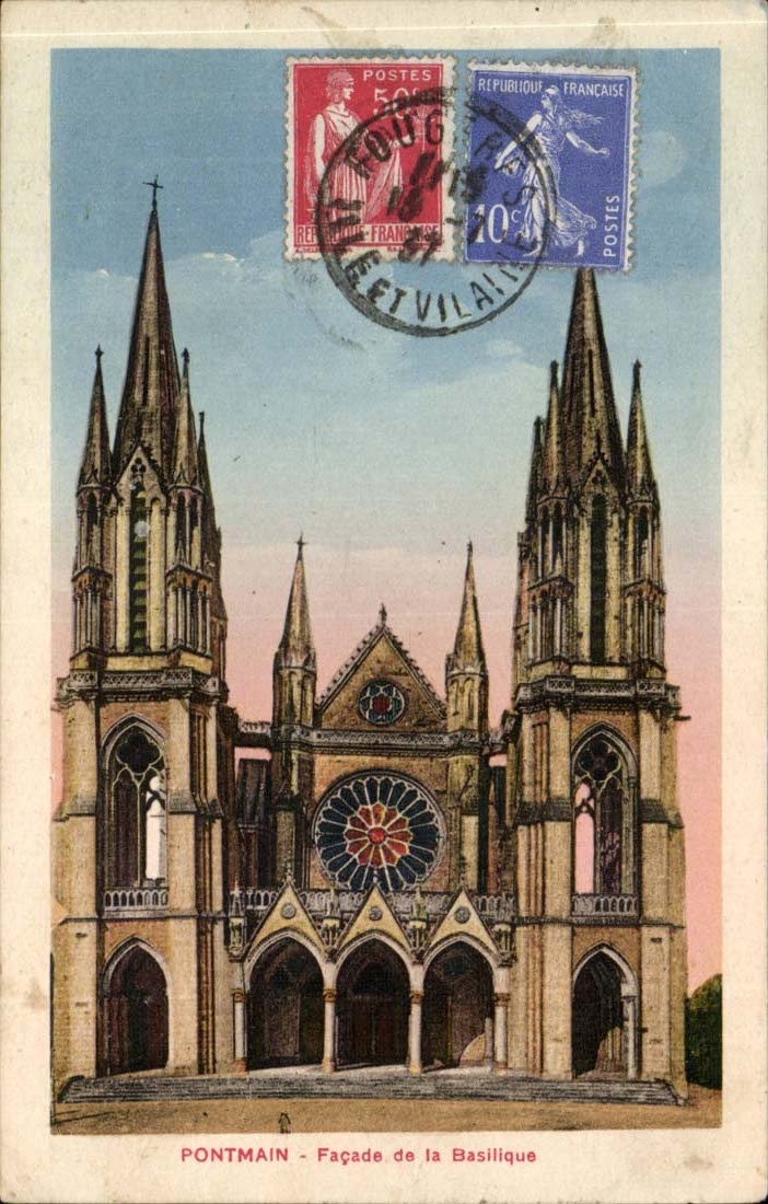 Pontmain CPA Frontage of the basilica