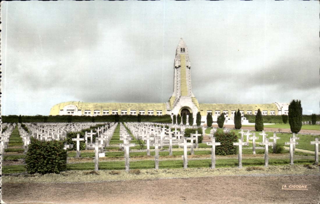 The ossuary of Douaumont MODERN CARD national Cemetery (15000 tombs)