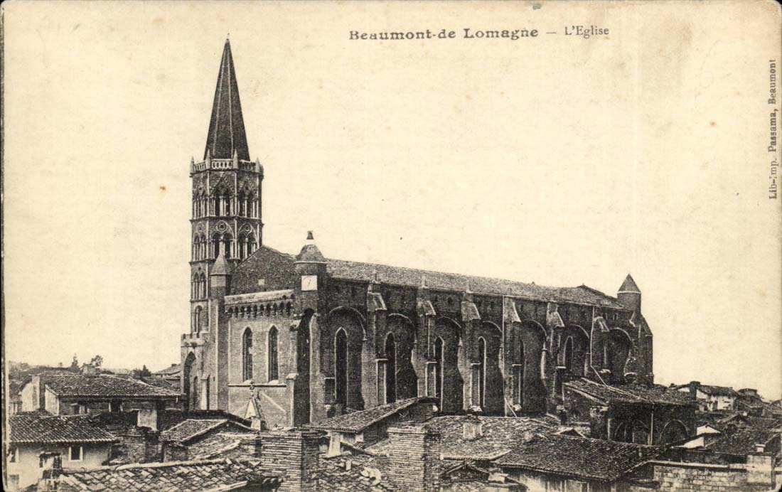 Beaumont de Lomagne CPA the church