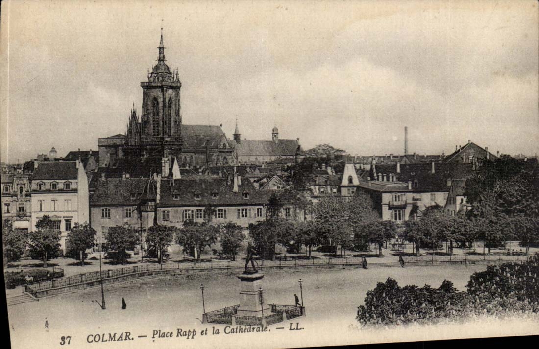 Colmar CPA Places Rapp and the cathedral