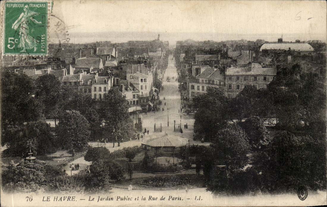 CPa Le Havre der allgemeine Garten und die Strasse von Paris