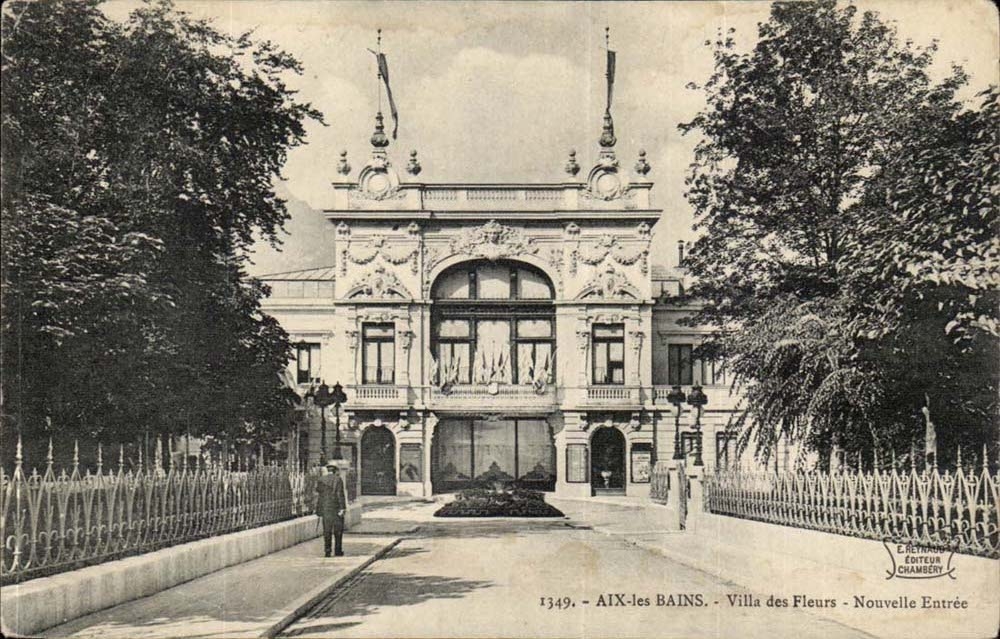 Neues Landhaus Aix-les-BainsCPA des Blumen Hereinkommens