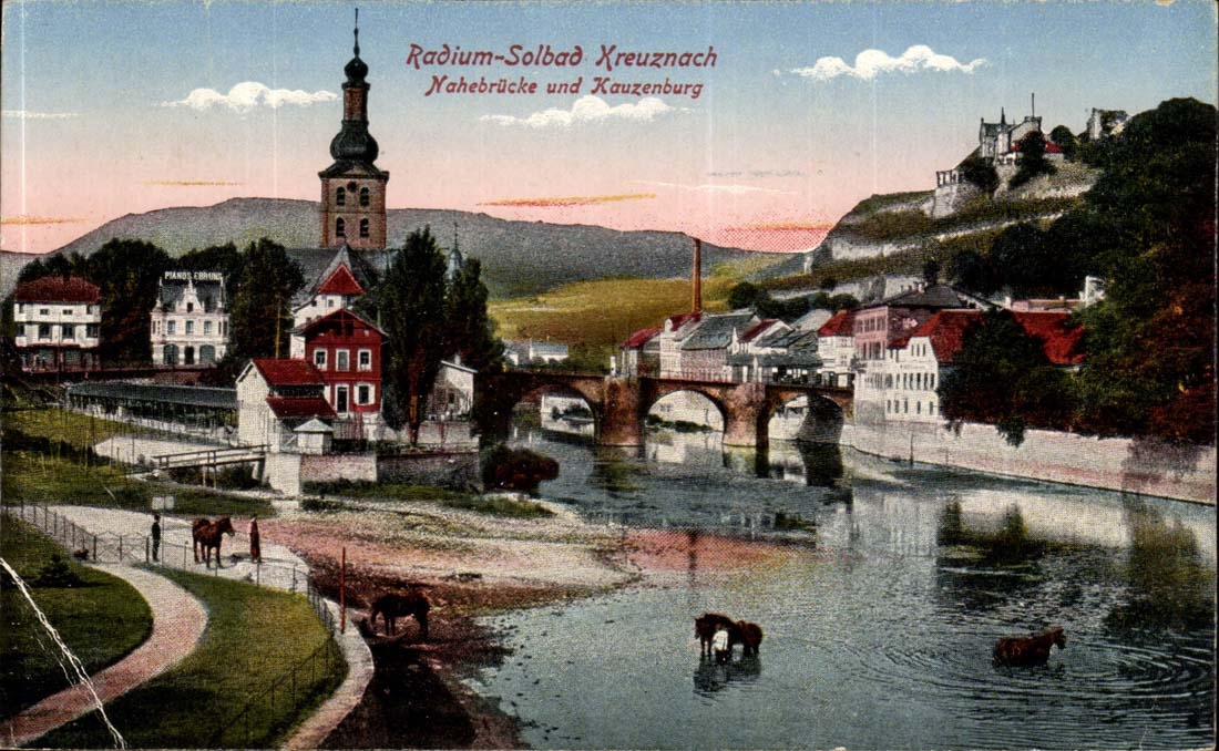Germany Radium Solbad Kreuznach Nahebrucke und Kauzenburg