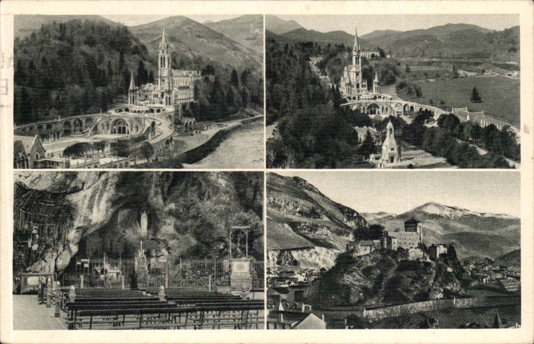 Lourdes CPA the cave and the strong castle the basilica