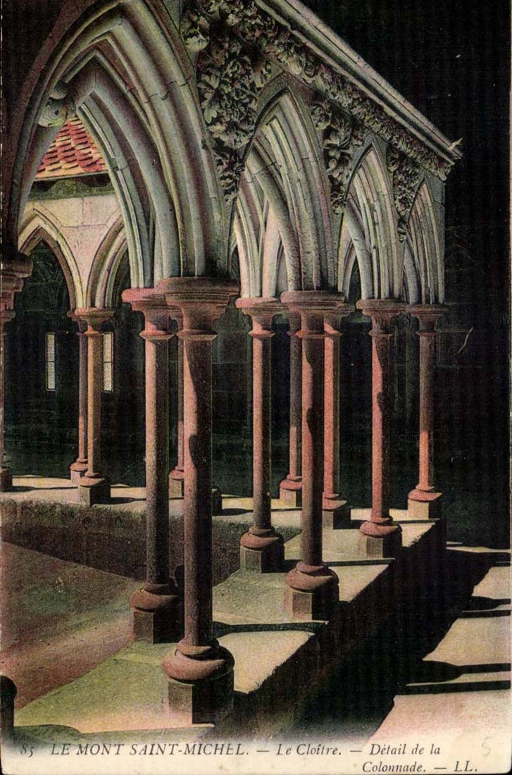 Mont Saint Michel CPA the cloister Detail of the colonnade