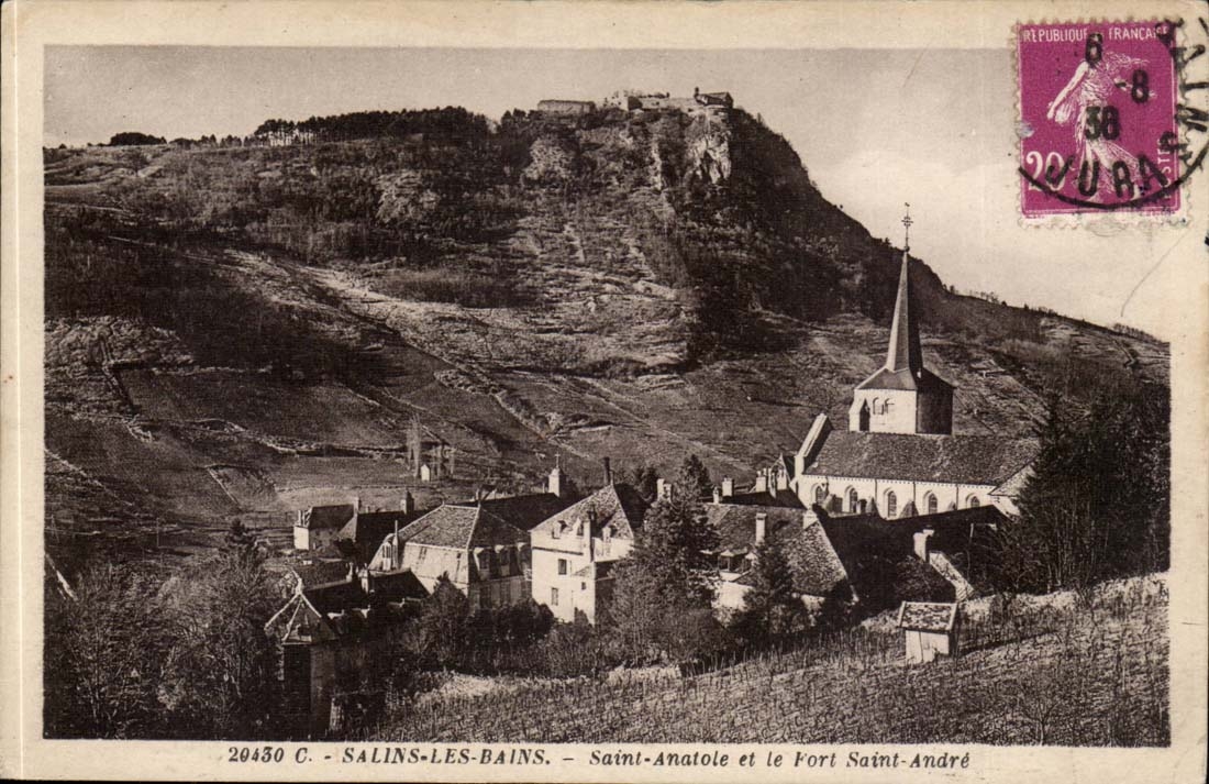 Saline les Bains CPA Saint Anatole and the fort Saint Andre