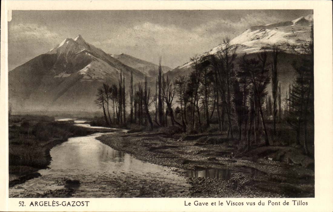 Argeles Gazost CPA gab und Viscos das von der Brucke von Tillos gesehen wurde