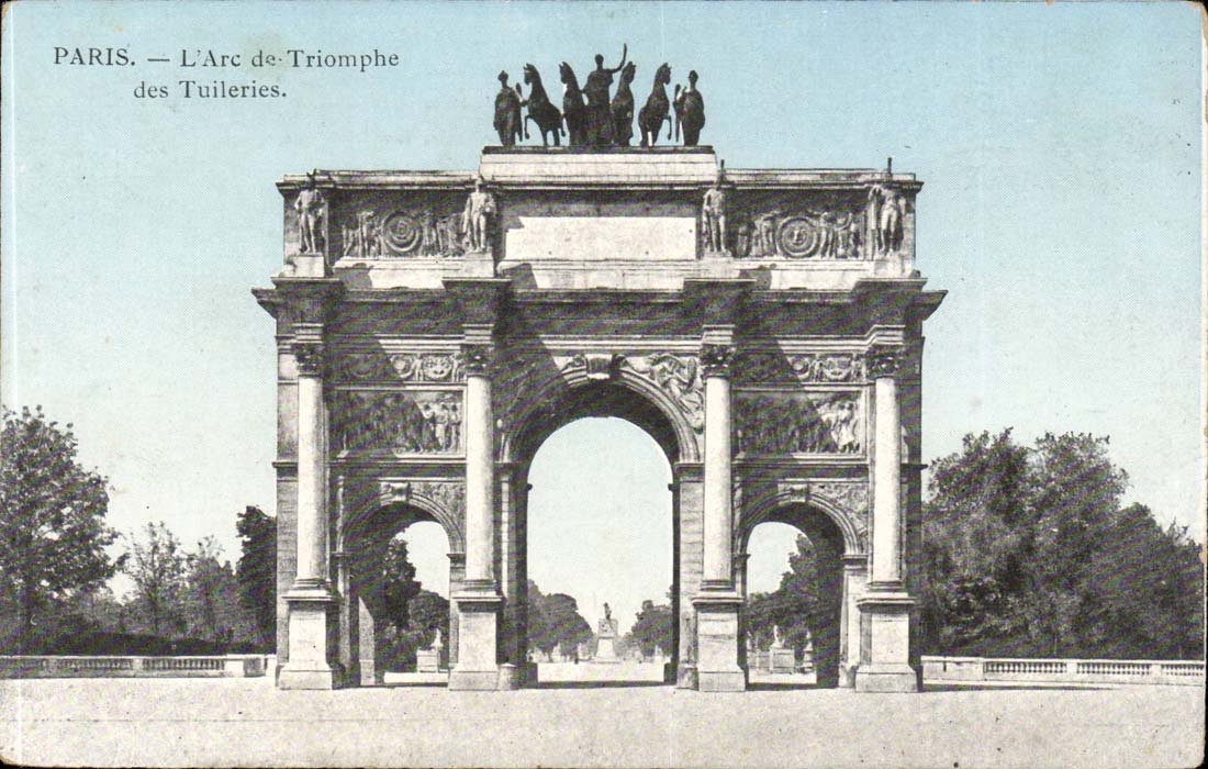 Paris CPA L'arc de TRiomphe des Tuileries