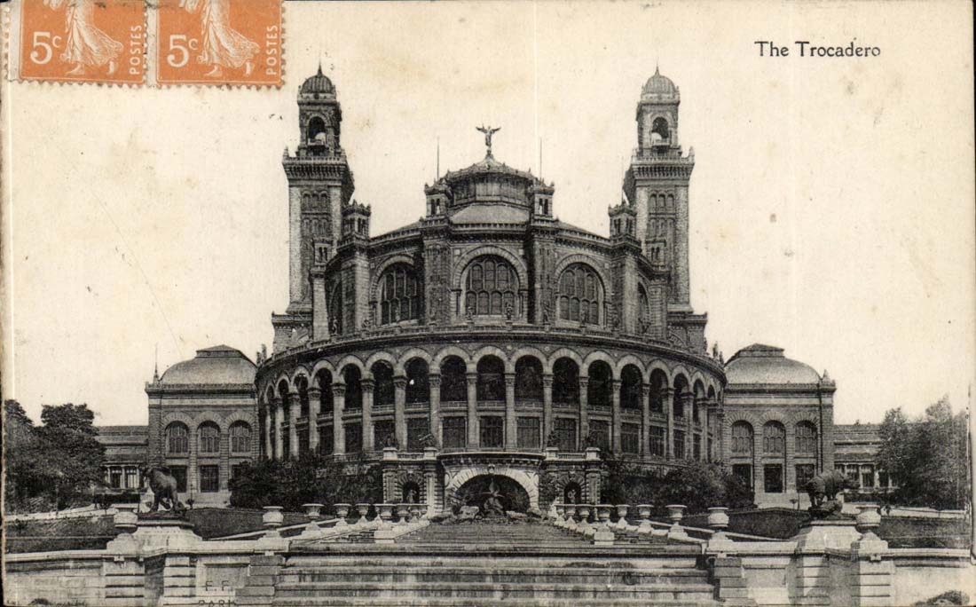 Paris CPA Trocadero built in 1878 on the site of old careers