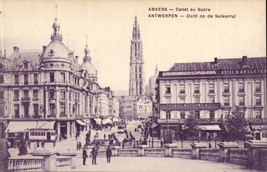 Kanal Belgien-Antwerpen CPA mit Zucker