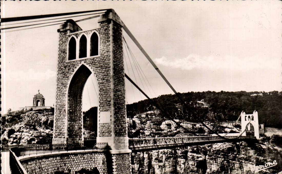 Constantine Algeria MODERN CARD Bridge suspension of Sidi Mr Cid the war memorial