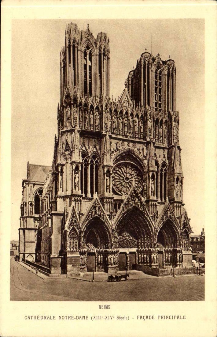 Reims CPA die Kathedrale Notre Dame-Direktion Front