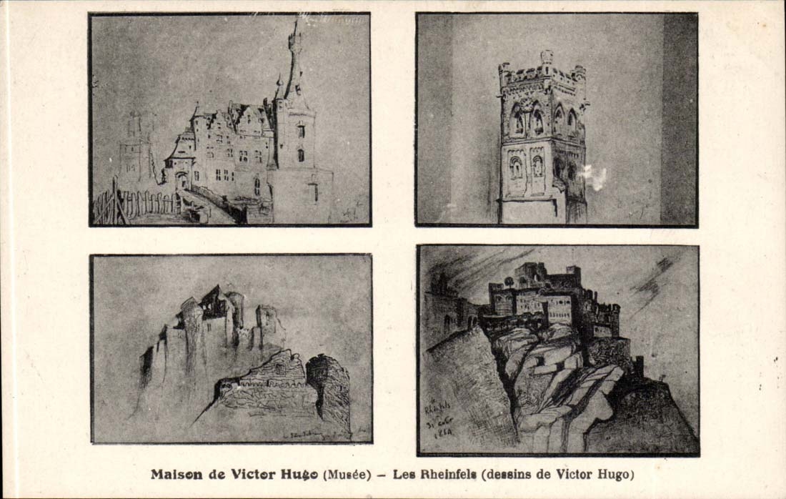 CPA Maison de Victor Hugo Place des Vosges Les Rheinfels (dessin de Hugo)