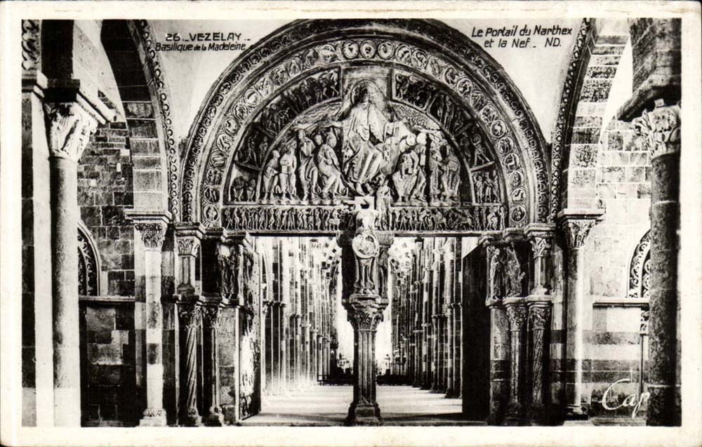 Vezelay CPA the gate of Narthex Basilica of the Madeleine