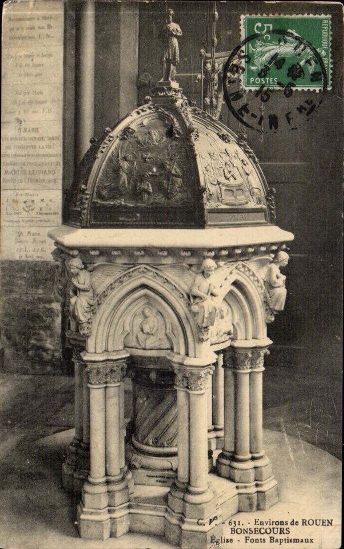 Surroundings of Rouen CPA Bonsecours Church baptismal Funds