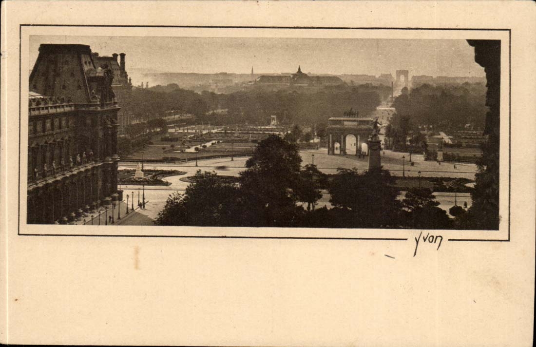 Paris CPA Panorama sur les Tuileries